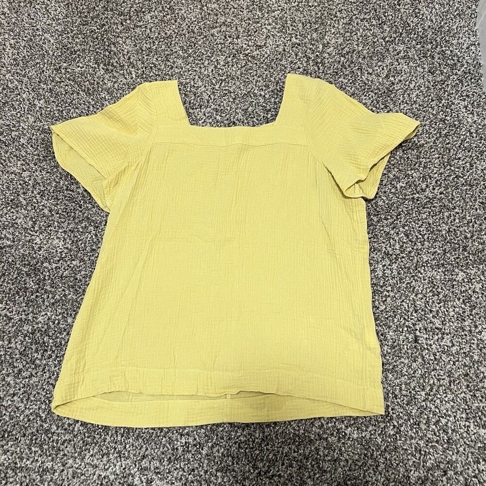 Madewell Women’s Size Small Lightspun Harlowe Square-Neck Top NA318 Yellow